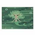 thumbnail image 1 of Underwater Cutting Board, Mermaid Cartoon Water Bubbles and Starfish Curly Fictional Print, Decorative Tempered Glass Cutting and Serving Board, Small Size, Green, by Ambesonne, 1 of 1