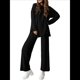 thumbnail image 1 of Conjuntos de Dos Piezas para Mujer, Camisetas de Larga A Juego, Pantalones Anchos y Chándales, Ropa de Otoño. Negro XL, 1 of 9