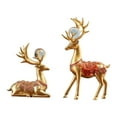 thumbnail image 5 of 2x Modern Couple Deer Statue, Reindeer Figurines Sitting and Standing Collectable Resin Elk Sculpture for Apartment Decor Housewarming Gift Aureate, 5 of 9