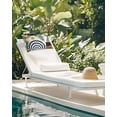 thumbnail image 6 of Boho Outdoor Head Resting Pillows with Insert Leaf Geometric 1 Pack Waterproof Lumbar Pillows with Adjustable Elastic Strap for Patio Recliner Chaise Beach Chair, 11"x16", 6 of 7