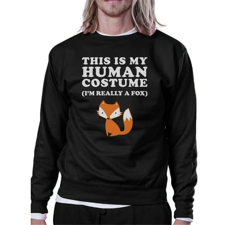 This Is My Human Costume Black Fleece Sweatshirt Halloween Pullover