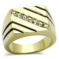 thumbnail image 1 of Men IP Gold Stainless Steel Ring with Top Grade Crystal in Clear - Size 12, 1 of 1