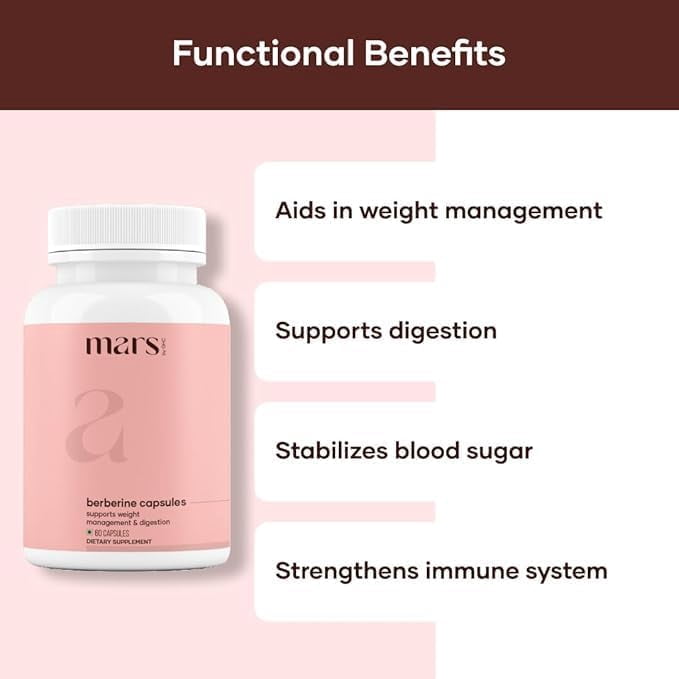 Mars by GHC Himalayan Berberine Capsules, Helps to Overall Well-Being, Pack 3