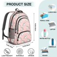 thumbnail image 5 of Unicorn and Wing Pink Pattern Backpack for School, Cute School Bag with Adjustable Shoulder Straps and Padded Back, 16.9"x12.6"x5.9", 5 of 5
