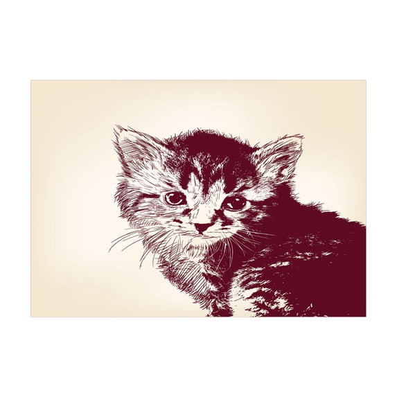 Ambesonne Cat Jigsaw Puzzle, Grunge Retro Kitty Cat, Heirloom-Quality Fun Activity for Family Durable Cardboard, 1000 pcs, Maroon Cream