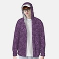 thumbnail image 2 of Cauagu Rétro Florals Violet pour Protection Solaire Chandail à Capuchon pour Hommes et Femmes, Manches Longues Maillot Dermoprotecteur Pêche Course Séchage Rapide Léger-Petit, 2 of 7