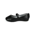 thumbnail image 4 of Leatherette Ruffled Rhinestones Embellishment Ballerina Flat (Toddler/ Little Girl/ Big Girl) CC55, 4 of 6