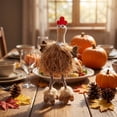 thumbnail image 5 of Hkapeg Handmade Thanksgiving Turkey Doll Polyester Spandex Fall Tabletop Centerpiece Harvest Festival Home Decor Giftable Ornament Fall Decor 17x8x9cm, 5 of 5