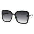 thumbnail image 2 of Womens Square Sunglasses Trendy Fashion Minimal Thin Frame UV 400 Black, 2 of 4