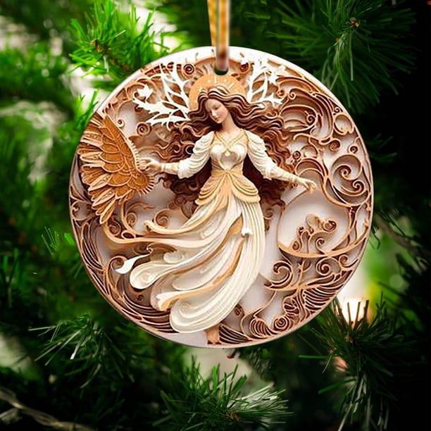 2024 Christmas Stereoscopic Vision Birth Blessing Pendant 3 D Effect Birth Acrylic Car Hanging Ornaments