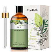 PHATOIL Basil Essential Oils, 100% Pure Natural Aromatherapy Massage Bath Sleep Relaxation 100ml/3.38 fl.Oz