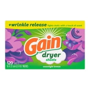 Gain Dryer Sheets, Moonlight Breeze Scent, 120 Count