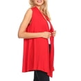 thumbnail image 3 of Moa Collection Women's Casual Open Draped Front Solid Cardigan Vest, 3 of 7