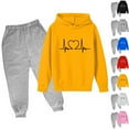 thumbnail image 3 of Atogsazn Children's Fall Winter Cloths Set Kids Oversized Long Sleeve Pullover Hooded Sweatshirt andp Sweatpants Outfit Clothes 02-Pink 13-14 Years, 3 of 3