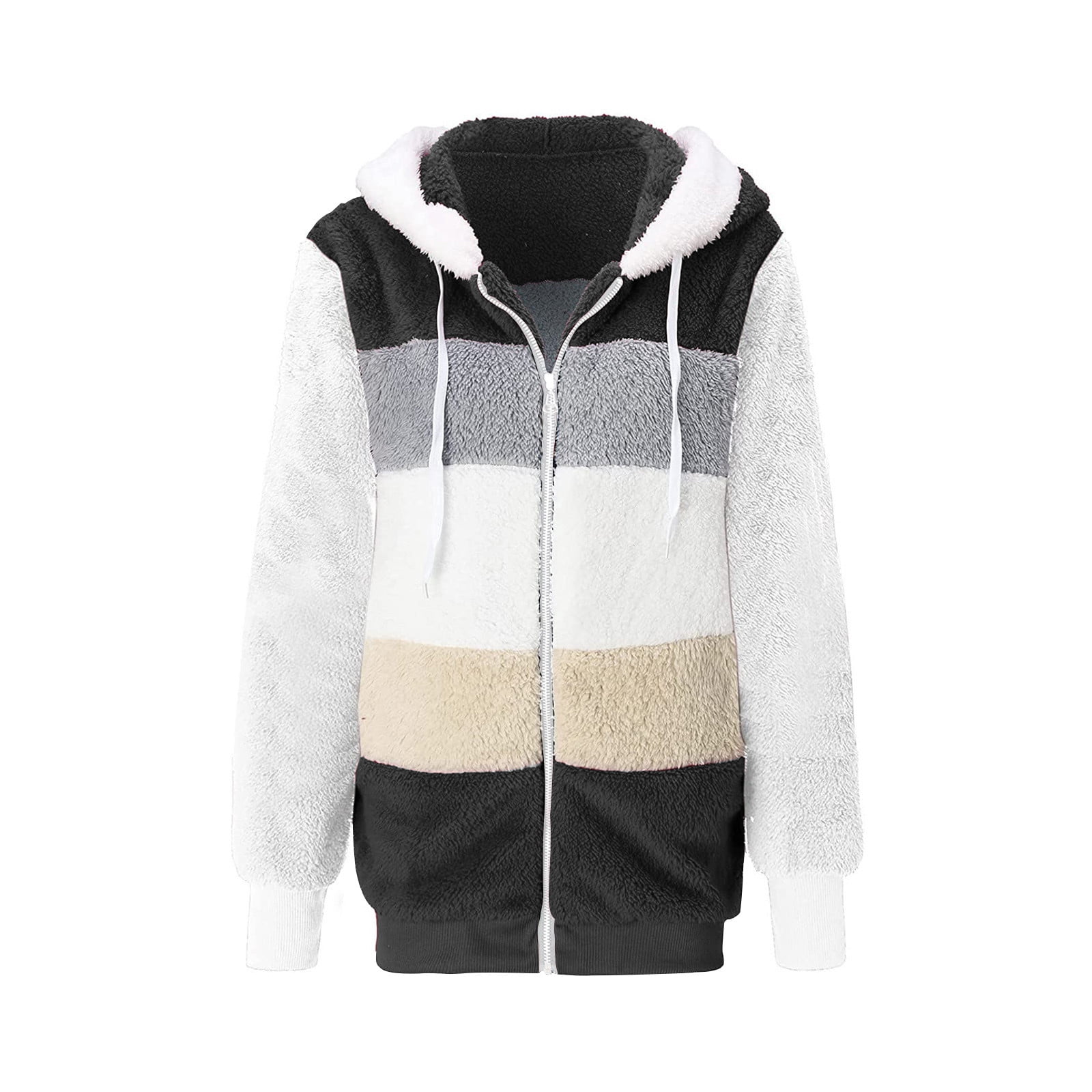 Tbopshirt Winter Coats for Women,Womens Coats,Fashion Women's Zipper V-Neck Pullover Tops Long Sleeve Hooded Blouse Sweatshirt,Zipper Coat Hoodie Jackets