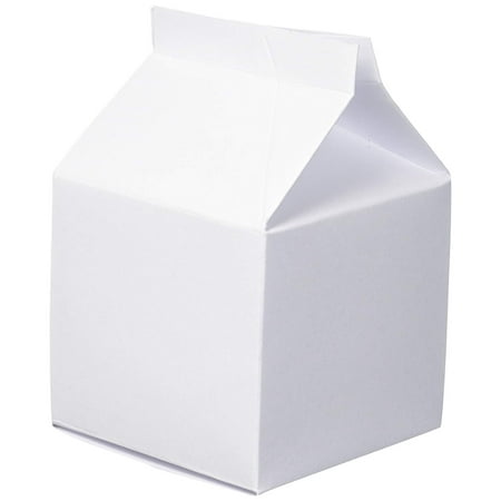 White Party Favor Milk Cartons, 24 Piece, Milk carton measure 3 by 3 by