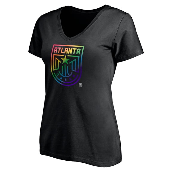 Women's Black Atlanta Dream Team Pride V-Neck T-Shirt