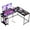 Black, variant on Hyxoo L Shaped Gaming Desk with Power Outlets & LED Lights, Computer Desk with Monitor Stand & Hook, Corner Desk with Storage Shelf, Office Long Desk for Bedroom-55 Inch-Black