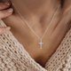 thumbnail image 3 of Rotating Crown Cross Pendant Necklace, Women's Diamond Cross Necklace, Pave Cross Rotating, 3 of 5