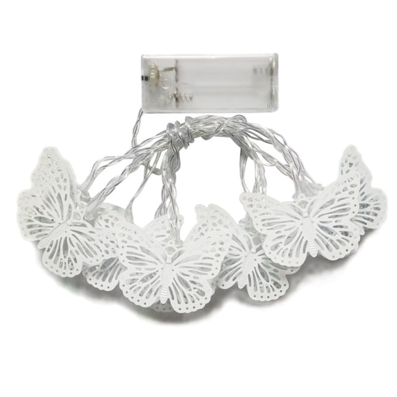 Penfly 1.65M 10LEDs Metal Decorative Butterfly Shape Fairy Mood Night Light for Home Indoor Bedroom Babyroom Child Wedding Warm White