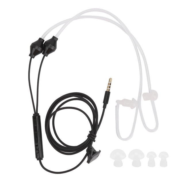 Écouteurs à Tube d'Air Filaires avec Microphone Mains Libres pour Samsung Jack 3.5mm (Noir)