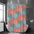 thumbnail image 2 of Coolnut Bath Shower Curtain Liners Scale Seamless Colorful Pattern 66x72in Polyester Waterproof with 12 Curtain Hooks, 2 of 6