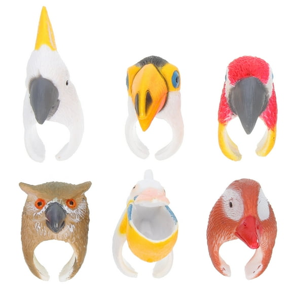 OGITUDE 6pcs Animal Rings Kids Ring Toy Kids Party Favors Goodies Bags Fillers Classroom Prizes