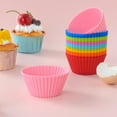 thumbnail image 3 of Nvzi-a reusable silicone round baking cup, muffin liner, pack of 12, pink, 3 of 3