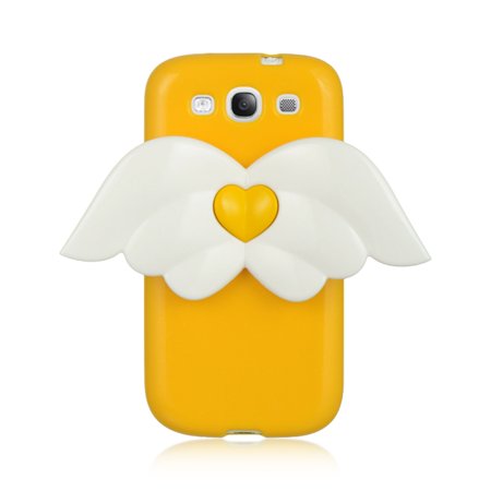 Samsung Galaxy S3 Cover Case 3d Insten Angel 3D Hard Snap On Back Cover Protective Case For Samsung Galaxy S3 I747 - Yellow/White ()
