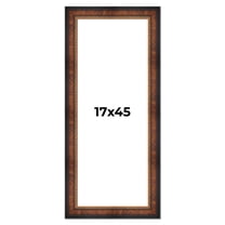 17x45 Frame Brown Walnut Gold Ornate Trim Solid Wood Plein Air Picture Frame | 3 Inch Moulding