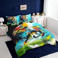 thumbnail image 2 of Erosebridal Colorful Graffiti Artwork 7pcs Bedding Comforter Set,Football Sport Gamer Queen Bedding Sets For Boys Men,Reversible black, 2 of 7