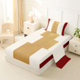 thumbnail image 2 of Homewish Vintage Vertical Lines Twin Sheets,Contemporary Stripe Bedding,Red,3 Pieces,1 Fitted Sheet and 1 Pillowcase, 2 of 6