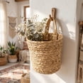thumbnail image 2 of Wall Mounted Rattan Woven Basket – Hanging Flower Planter Storage for Entryway Wall Greenery Decor, Natural Fiber Boho Home Soft Furnishing Accent, 2 of 7