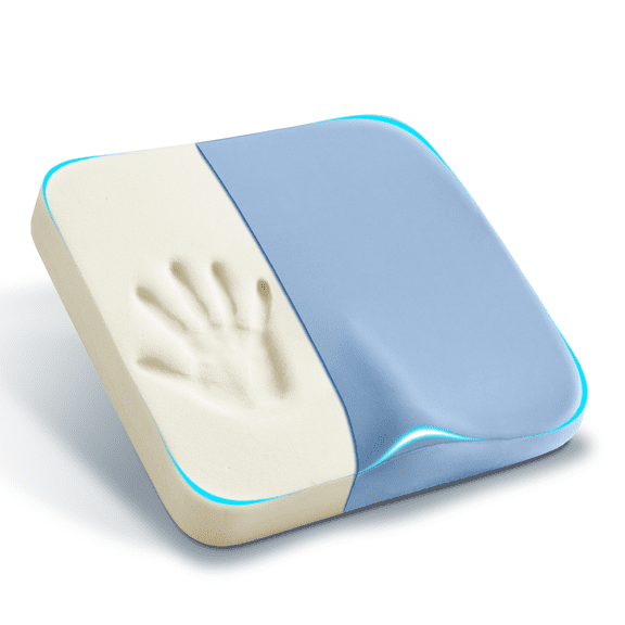 SLUMLOVE Memory Foam Seat Cushion (15.7x15.7x2.4in) - Sciatica Pain Relief & Tailbone Cushion for Office Chair & Car Seat - Ergonomic Lumbar Support Pillow with Non-Slip Base