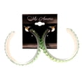 thumbnail image 2 of Green & White Colored Acrylic Dangle-Earrings With Crystal Accents #LQE1604, 2 of 2