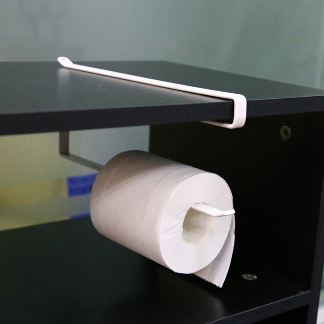 Portarrollos, Colgador De Toallas Organizador De Cocina Bajo Gabinete Soporte Para Plancha Con Pintura En Aerosol Para Ahorro De Espacio 26 X 10.8 Cm