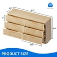 thumbnail image 4 of Dextrus 6-Drawer Double Dresser, MDF Fluted Chest of Drawers Storage Cabinet, Natural, 4 of 8