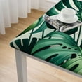 thumbnail image 4 of COMIO Spring Summer Tropical Green Leaf Waterproof Resistant Fabric Square Tablecloth White, 4 of 7