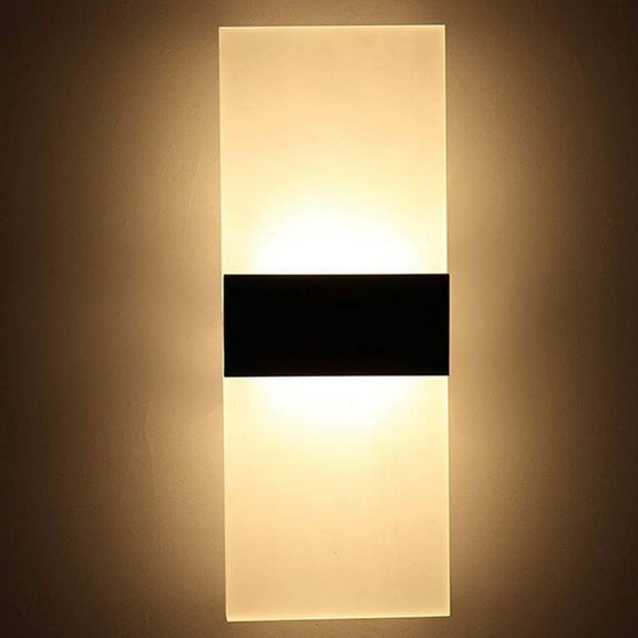 Modern Wall Sconce, 3000K Warm White Wall Mounted Wall Lights, Up And Down Indoor Acrylic Square Wall Lamp for Staircase Bedroom Living Room Hallway Porch Office Hotel,8w