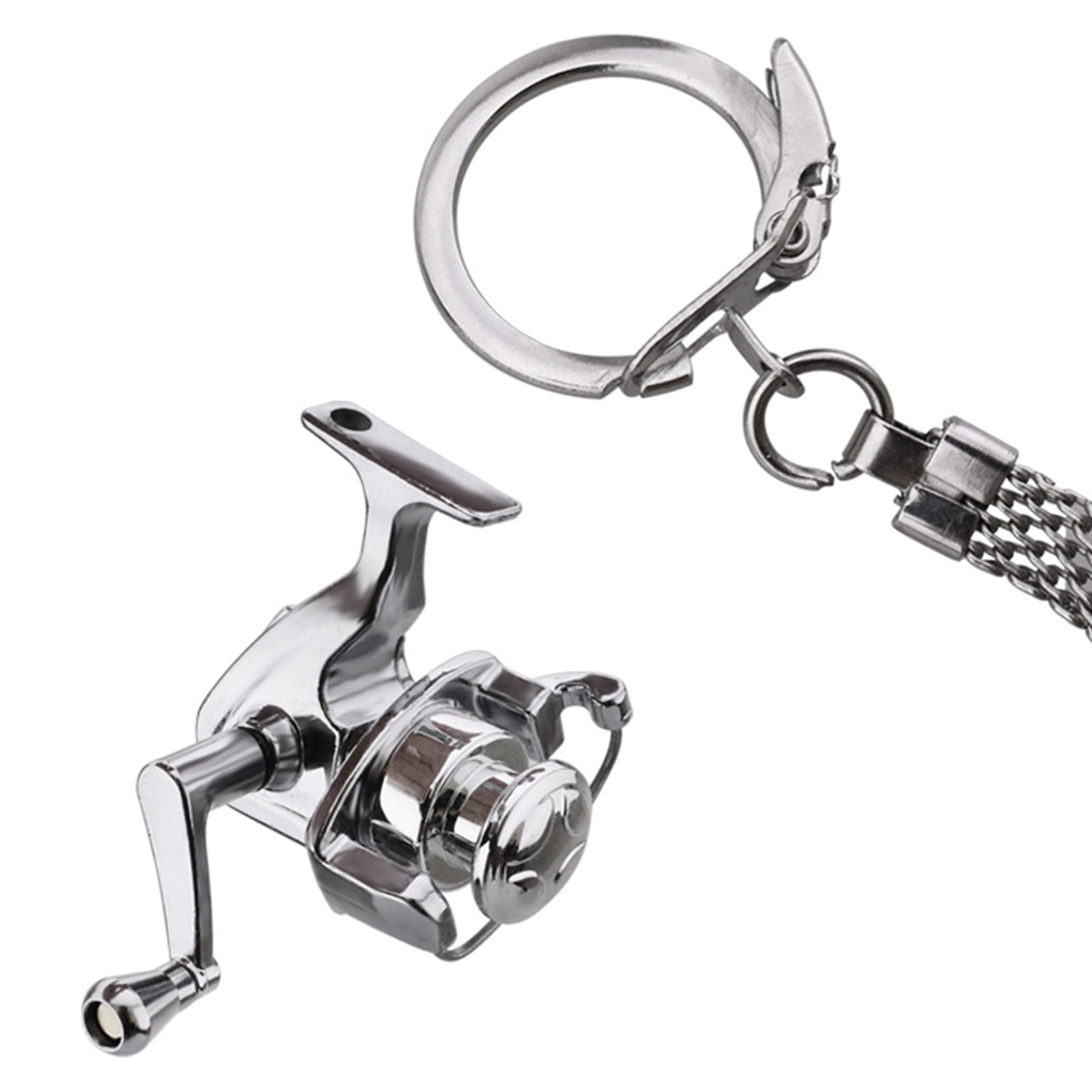 Mairbeon Alloy Reel Drum Pendant Keychain Key Ring Mini Miniature Sea  Fishing Tackle 