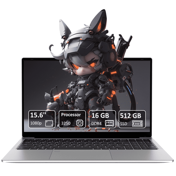 Auusda Portable d'Affaires 15,6 Pouces AMD Ryzen 3250C 16 Go de RAM DDR4 512 Go NVMe SSD, Ordinateur Portable Windows 11 Pro pour Étudiant Argent