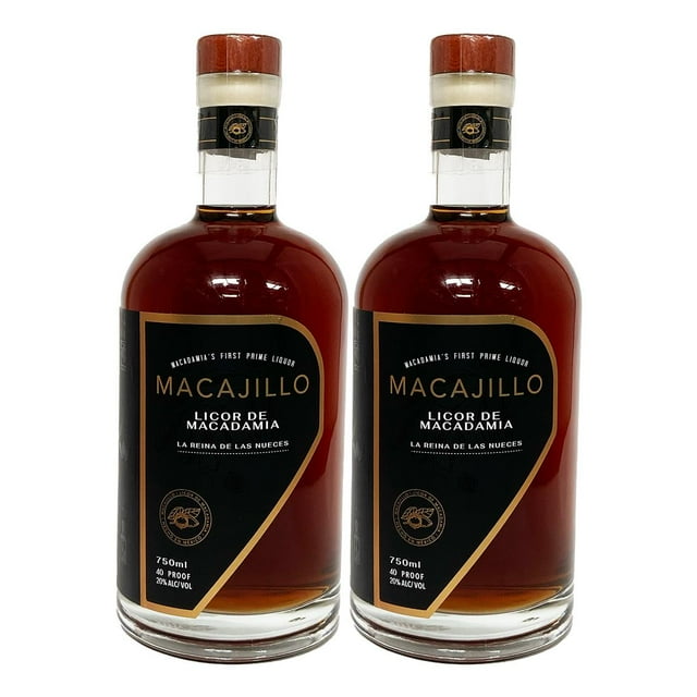 Dos Botellas Licor Macajillo De Nuez De Macadamia 750 Ml