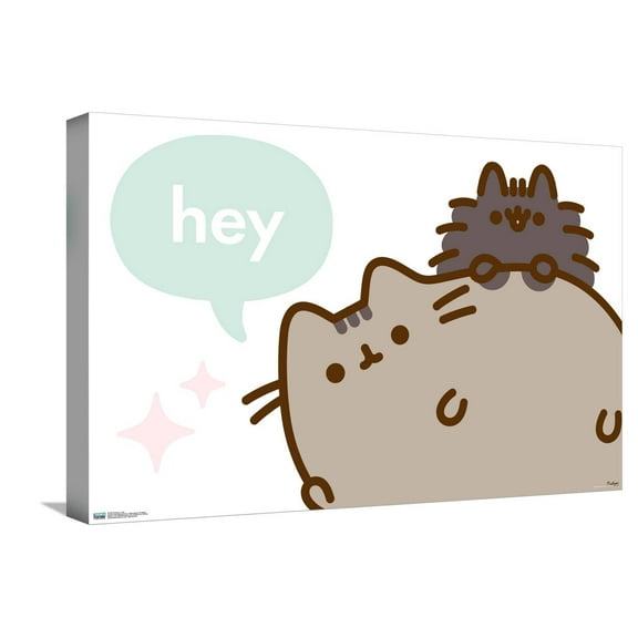 Pusheen - Hey Canvas Wall Poster, 14.725" x 22.375"