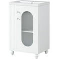 thumbnail image 6 of MIDODO 20" Small Bathroom Vanity with Sink, Modern  Wood Bathroom Cabinet with Paper Holder and Glass Door, 6 of 10