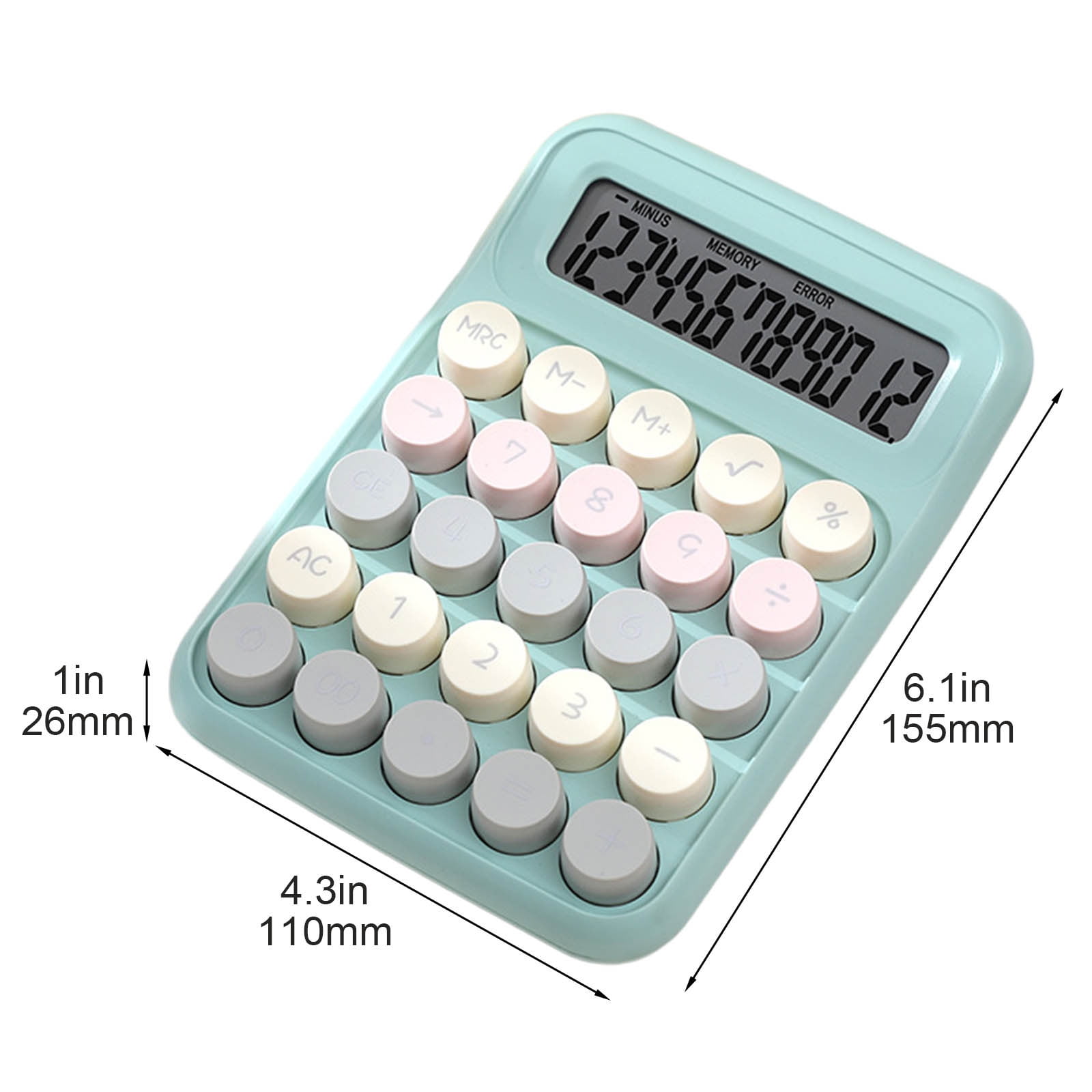 1pcs Standard 12 Digit Calculator with Large LCD Display and Big Buttons - Office Accessories for Women, School, Home, Business(You need to bring a 7th battery by yourself) A