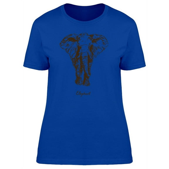 Elephant Black Silhouette T-Shirt Women -Image by Shutterstock, Female Small