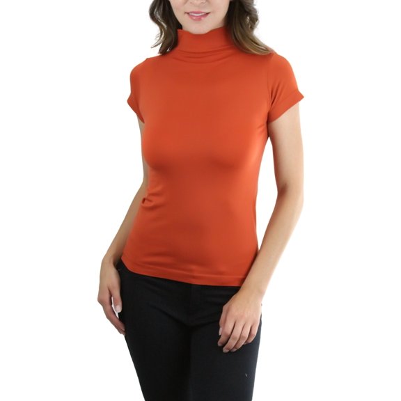 ToBeInStyle Women's High Neck Short Sleeved Top