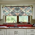 thumbnail image 3 of Yayeee Kitchen Curtains Tier Set of 2 Light Filtering 57"x36" Over Sink Window Panels, Green Art Pattern, 3 of 7