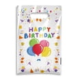 thumbnail image 5 of 120 Pieces Birthday Candy Bags Happy Birthday Goodie Bag Plastic Treat Bags Gift Wrap with Handles Favor Bags For Birthday Party Decoration Supplies (White), 5 of 5