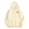 thumbnail image 4 of Women's Hoodies & Sweatshirts - Stylish Letter Print Long Sleeved Hoodie with Convenient Pockets for Casual Wear Comfortable Fit, 4 of 8
